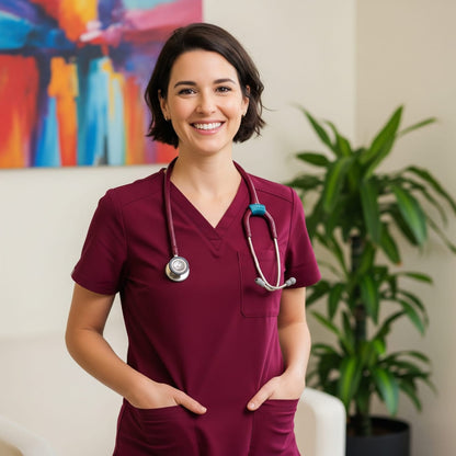 Women’s Premium Scrub Top – Prestige Trio