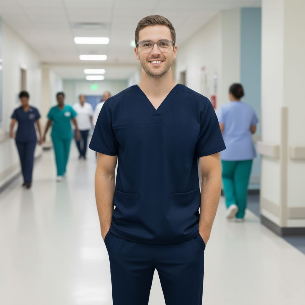 Premium Men’s Scrub Top (Elite Duo)